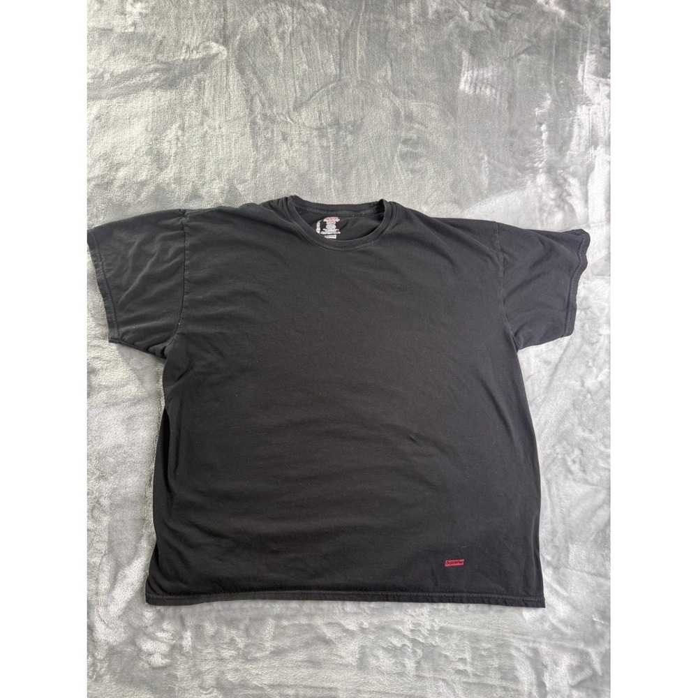 Supreme Hanes Tagless T-Shirt Men XL‎ Black Short Sleeve Crew Neck Box Logo Tee